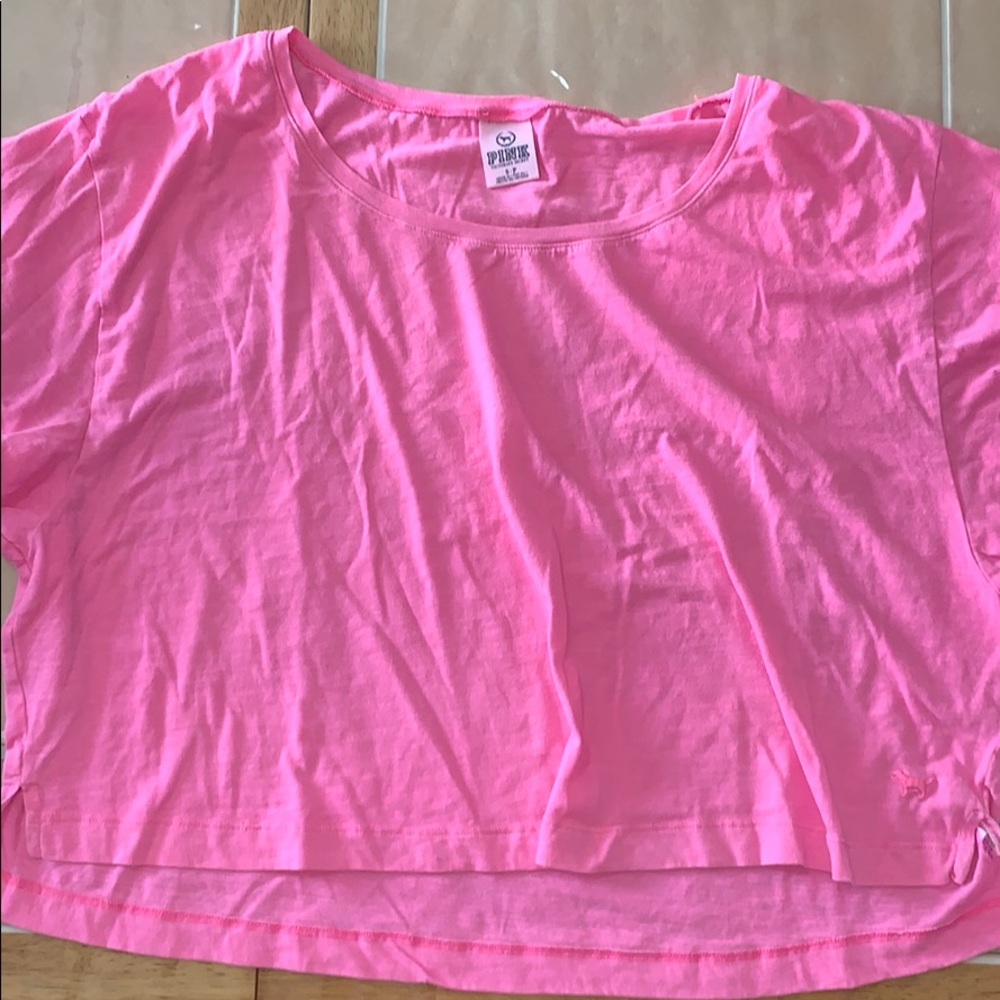 Neon pink crop top